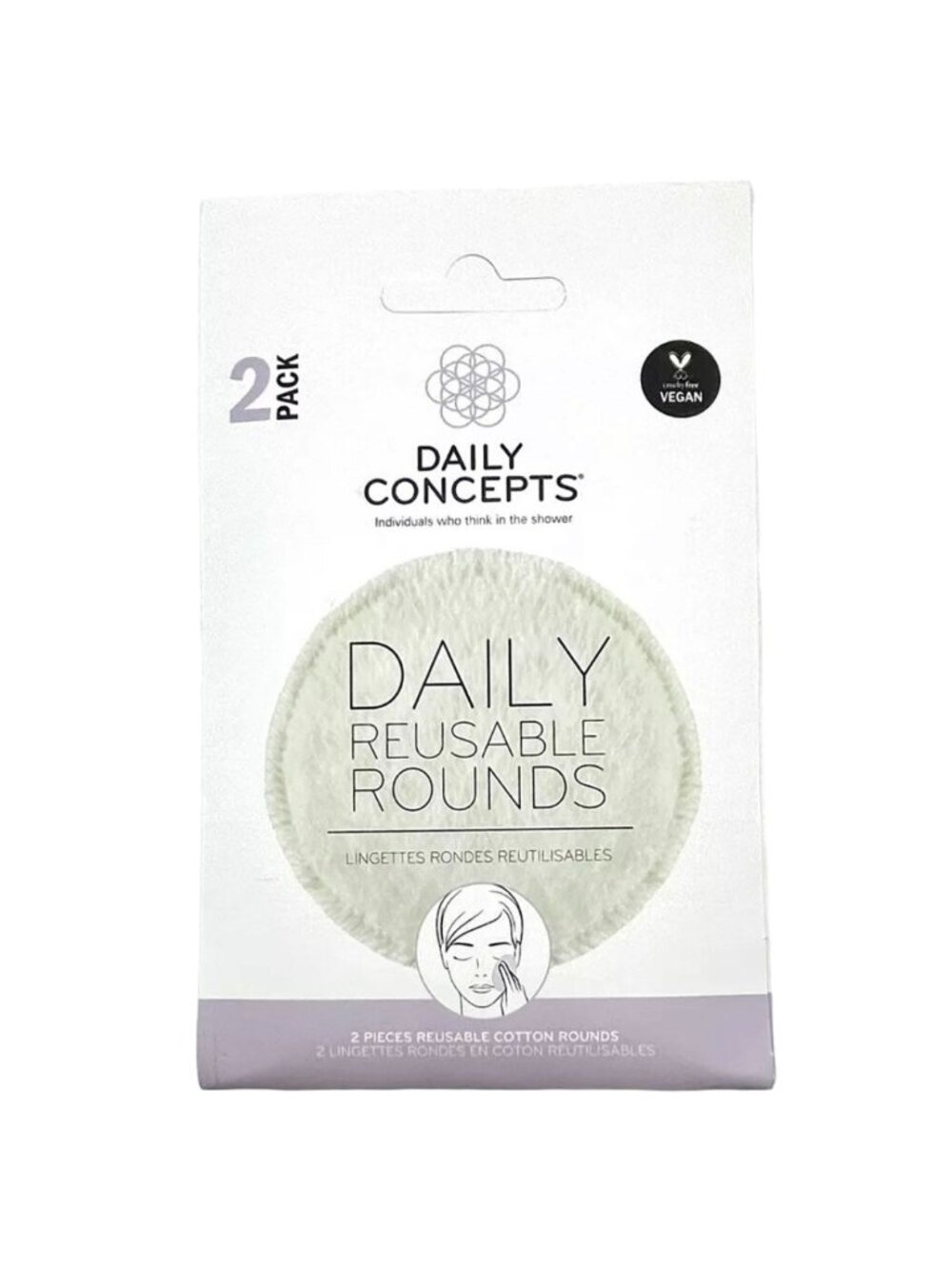 Daily Concepts Daily Resuable Rounds 2 pack Cotton Cleansers Vegan